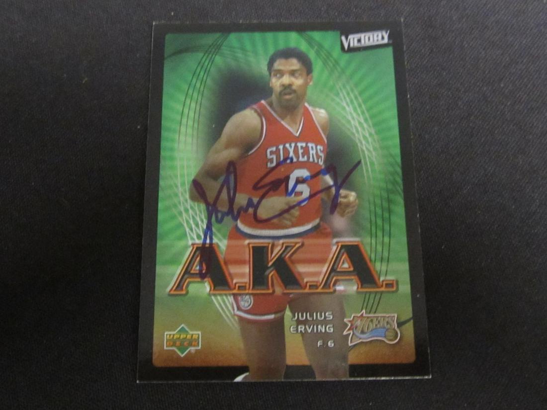 JULIUS ERVING AUTOGRAPHED TRADING CARD W/COA (1 of 2)