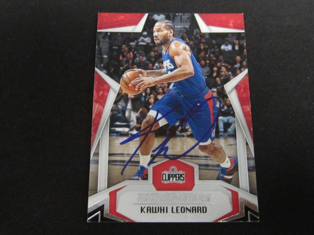 KAWHI LEONARD AUTOGRAPHED TRADING CARD W/COA (1 of 2)