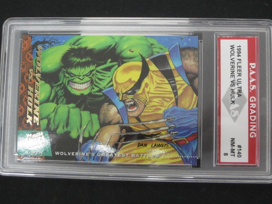 94 ULTRA WOLVERINE HULK PAAS NM-MT 8: VERY NICE 1994 FLEER ULTRA WOLVERINE VS HULK GRADED BY PAAS NM-MT 8 A TRUE MUST HAVE FOR ANY COLLECTOR!
