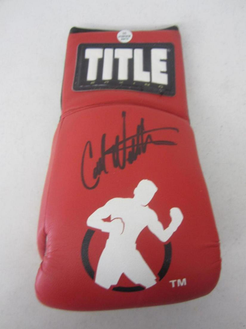 Carl Weathers Signed Boxing Glove COA: Carl Weathers Signed Boxing Glove Certified COA