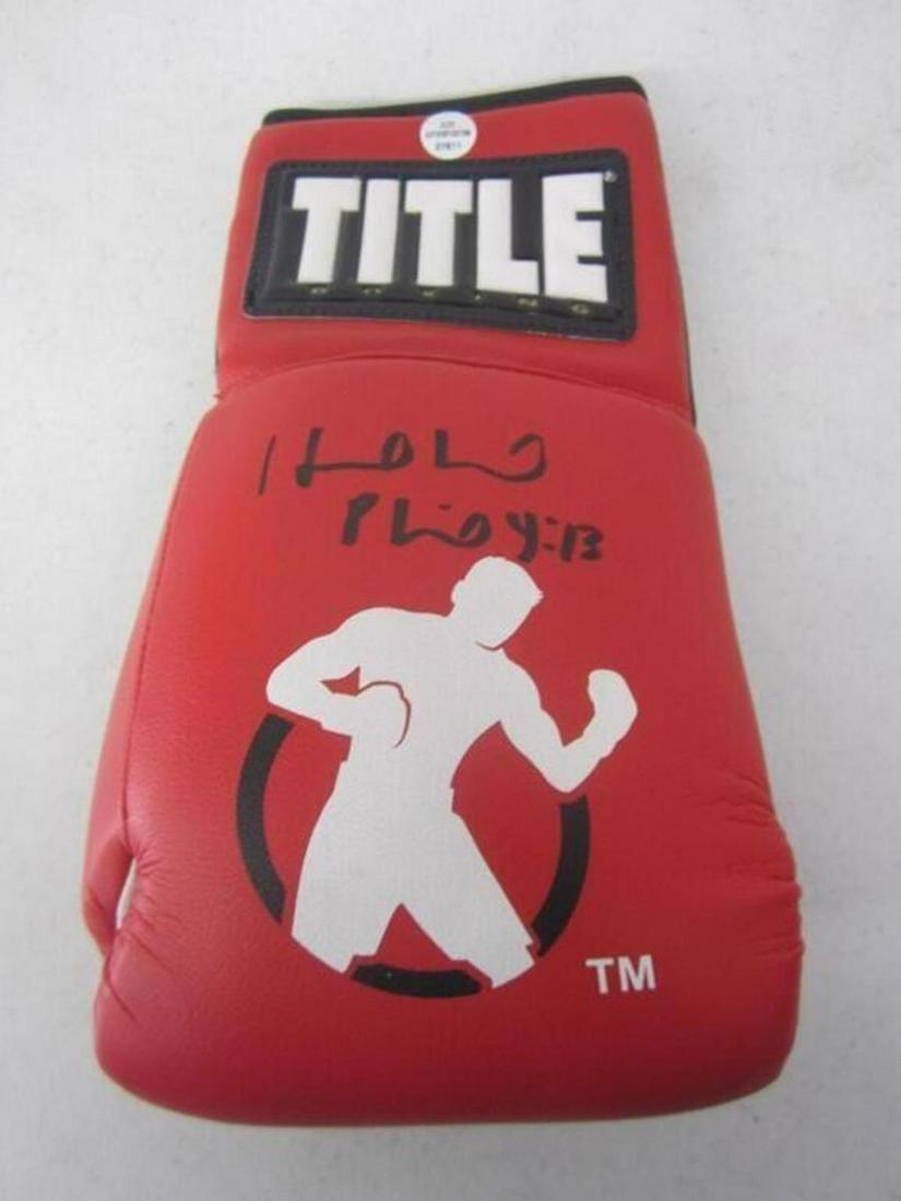 Evander Holyfield signed boxing glove COA: Evander Holyfield signed autographed boxing glove Elite COA