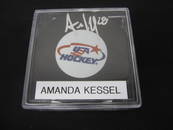 AMANDA KESSEL SIGNED HOCKEY RINKSIDE AUTO CERT