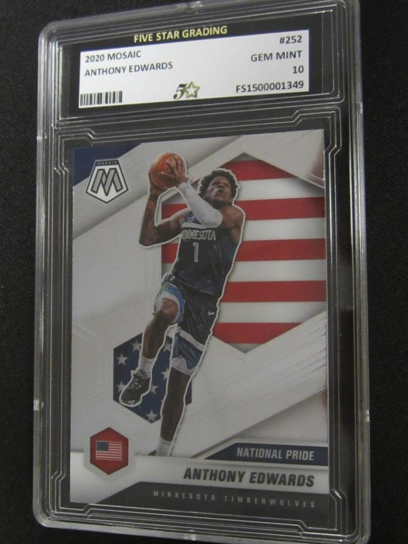 2020 ANTHONY EDWARDS NATIONAL PRIDE GEM MINT 10: 2020 MOSAIC ANTHONY EDWARDS NATIONAL PRIDE GEM MINT 10 TIMBERWOLVES