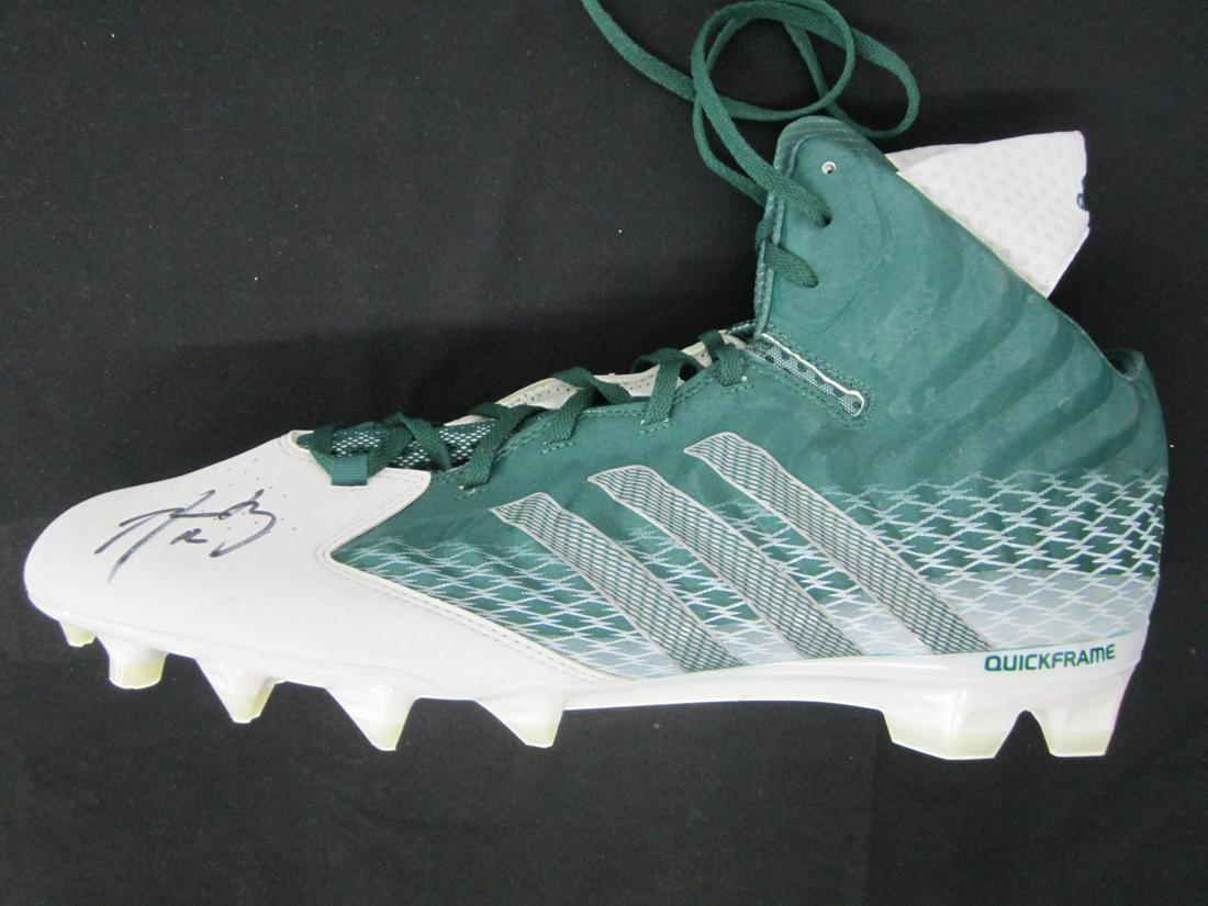 AARON RODGERS AUTOGRAPHED FOOTBALL CLEAT W/COA: AARON RODGERS AUTOGRAPHED FOOTBALL CLEAT WITH COA PACKERS
