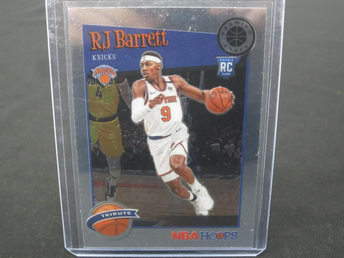 19-20 NBA HOOPS RC TRIBUTE RJ BARRETT: 2019-20 NBA HOOPS PREMIUM STOCK ROOKIE TRIBUTE RJ BARRETT #298 SPORTS CARD