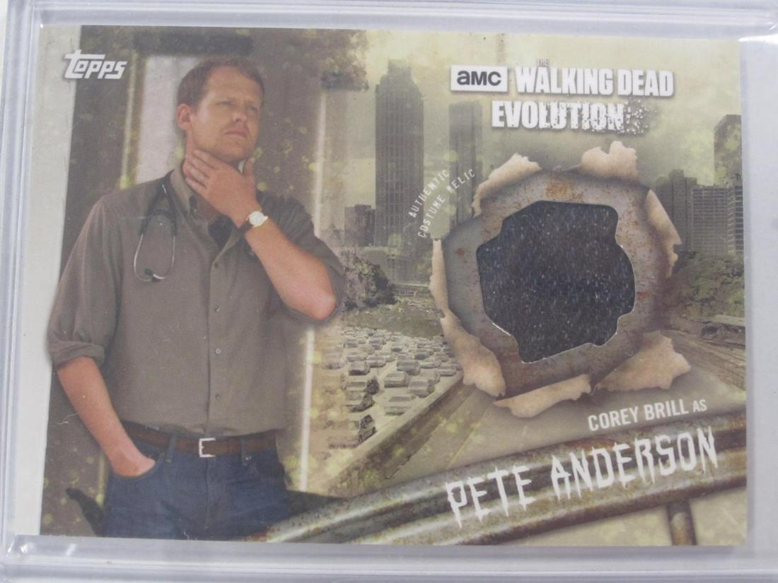 17 WALKING DEAD COSTUME RELIC COREY BRILL: 2017 TOPPS AMC WALKING DEAD EVOLUTION COSTUME RELIC COREY BRILL AS PETE ANDERSON #R-PA SPORTS CARD