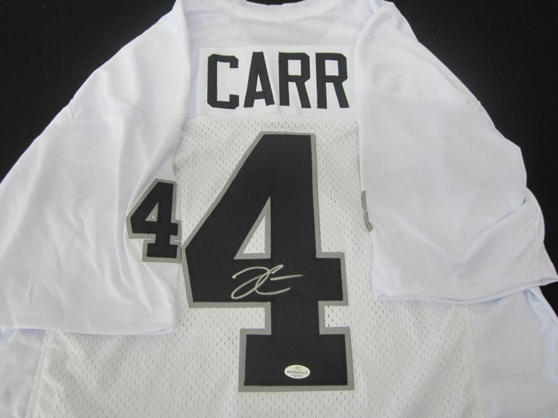 DEREK CARR AUTOGRAPHED FOOTBALL JERSEY W/COA: DEREK CARR AUTOGRAPHED FOOTBALL JERSEY WITH COA RAIDERS