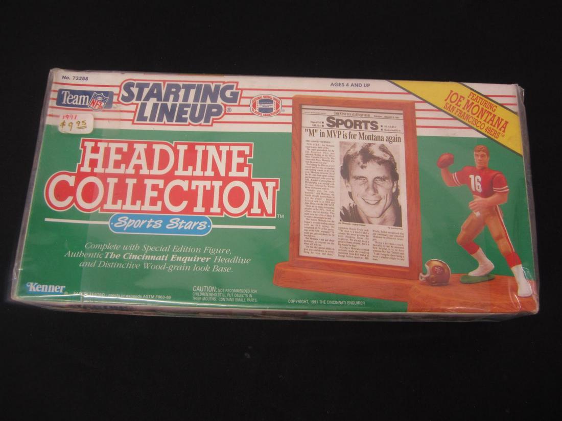 KSL JOE MONTANA HEADLINE COLLECTION: RARE KENNER STARTING LINEUP JOE MONTANA HEADLINE COLLECTION COLLECTIBLE SET. VERY NICE FIND FOR ANY MONTANA OR 49ERS COLLECTOR!