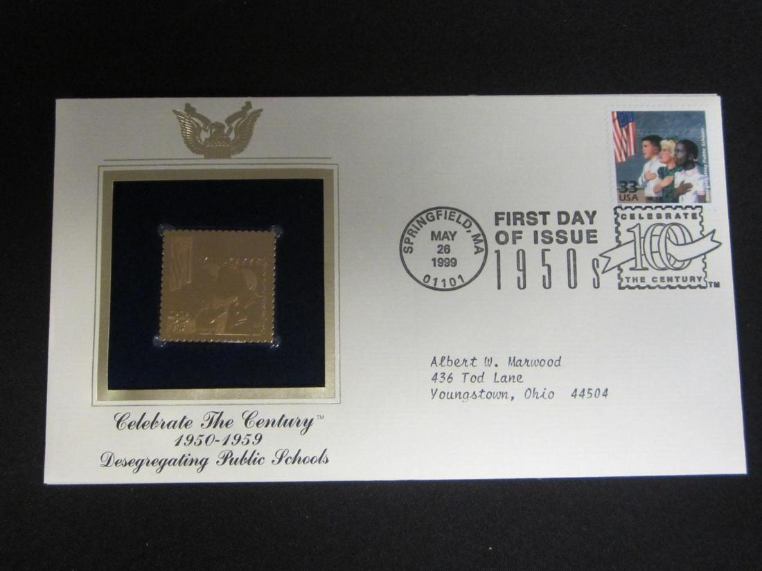 22KT GOLD REPLICA STAMP DESEGREGATING SCHOOLS (1 of 1)