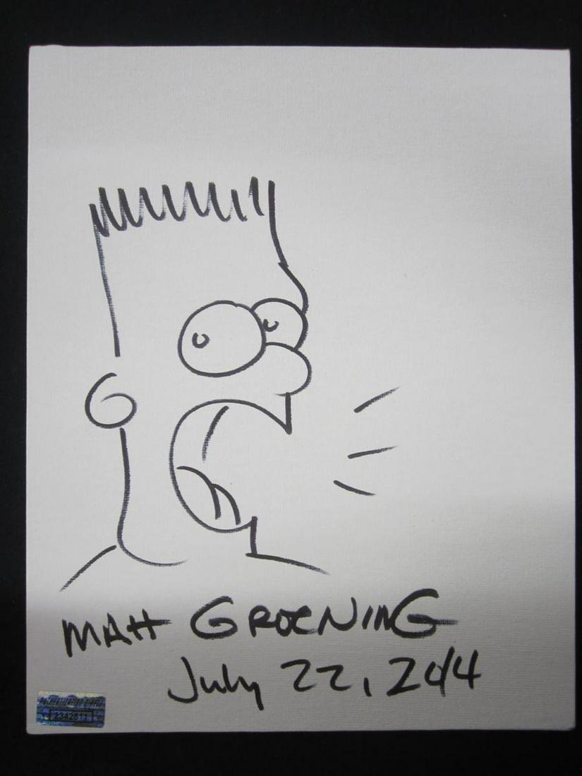MATT GROENING AUTOGRAPHED SKETCH W/COA (1 of 2)