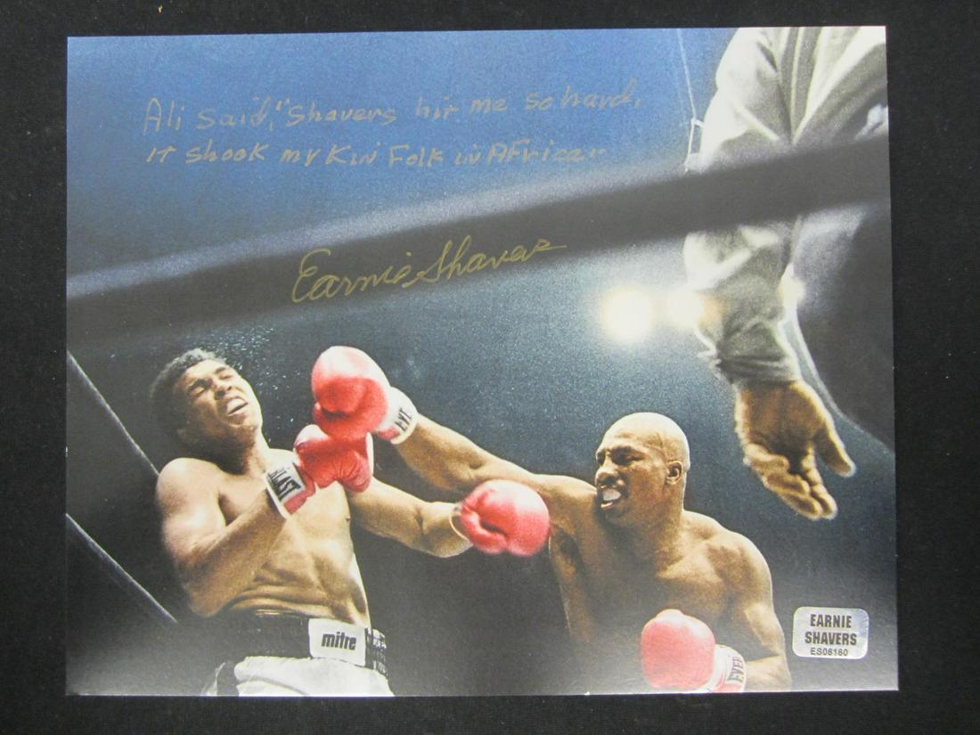 EARNIE SHAVERS AUTOGRAPHED 8X10 PHOTO W/COA: EARNIE SHAVERS AUTOGRAPHED 8X10 PHOTO WITH COA BOXING