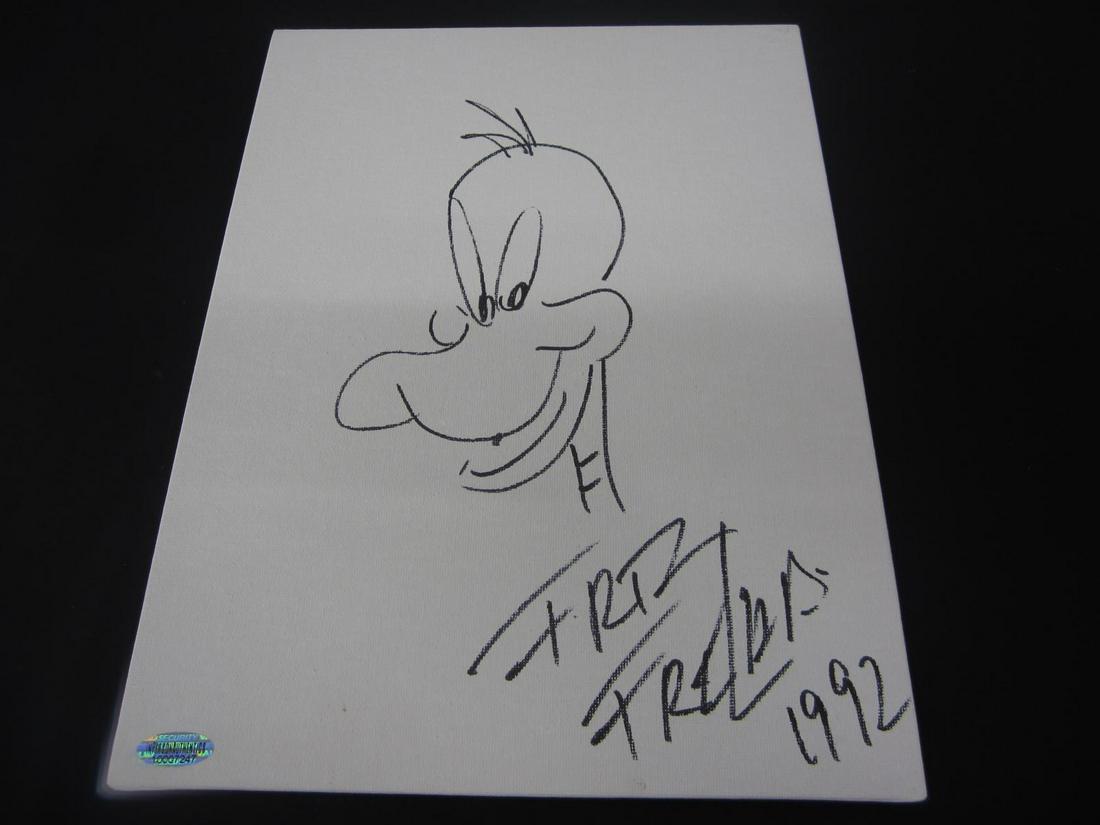 Fritz Freeland signed sketch COA (1 of 2)