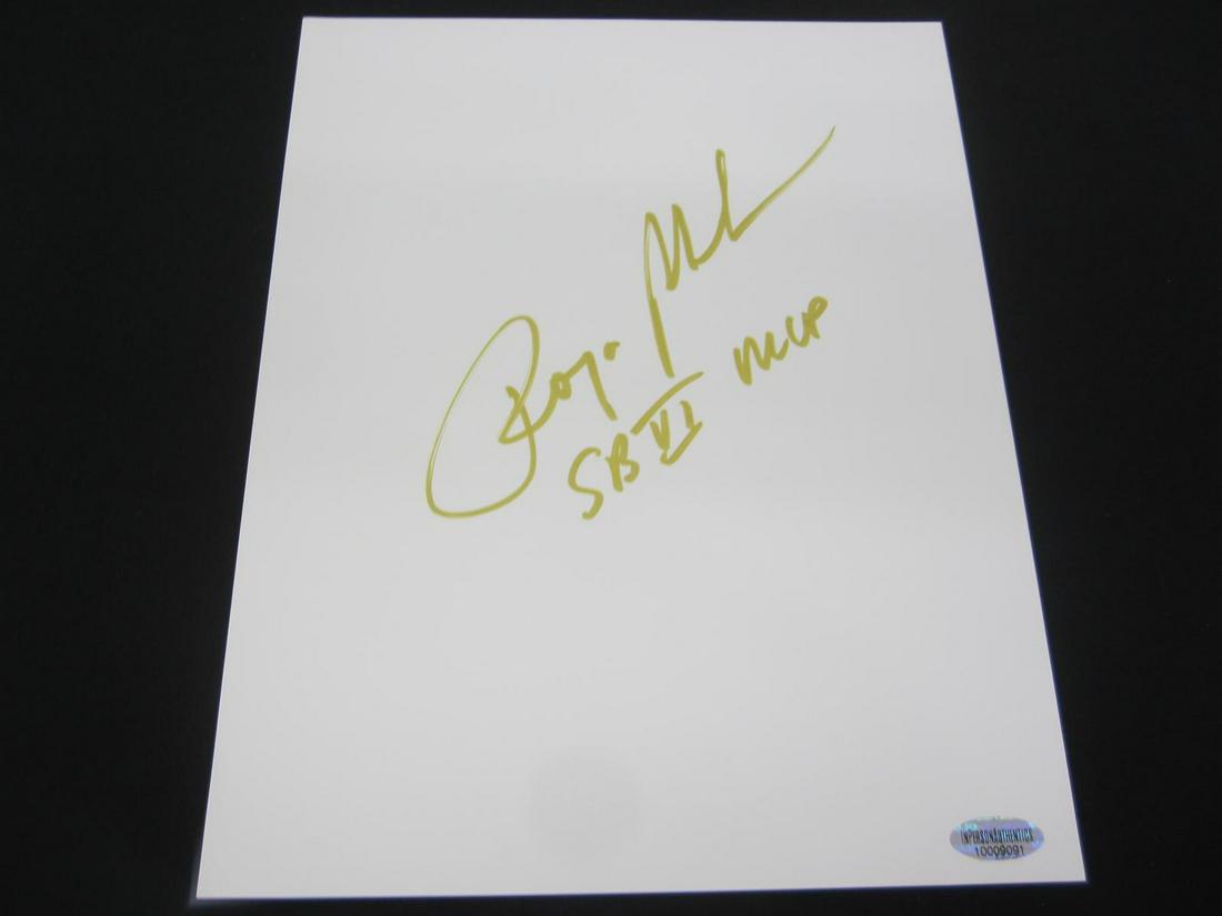 ROGER STAUBACH AUTOGRAPHED WHITE SHEET W/COA (1 of 2)