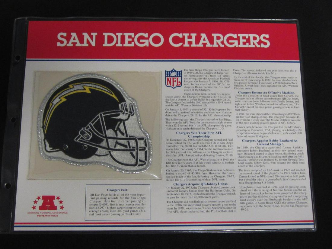 SAN DIEGO CHARGERS TEAM LOGO PATCH (1 of 1)