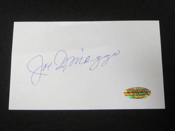 JOE DIMAGGIO SIGNED INDEX CARD COA