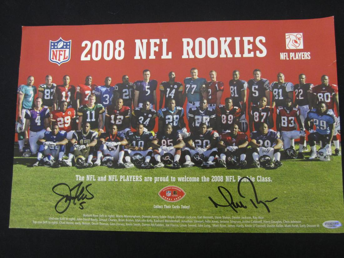 MATT RYAN JOE FLACCO SIGNED POSTER: AUTHENTIC MATT RYAN AND JOE FLACCO AUTOGRAPHED 2008 NFL ROOKIES MINI POSTER THIS IS A WONDERFUL AUTOGRAPH. THIS ITEM HAS BEEN PROFESSIONALLY AUTHENTICATED & COMES WITH A COA. PLEASE DETERMINE CONDITIO