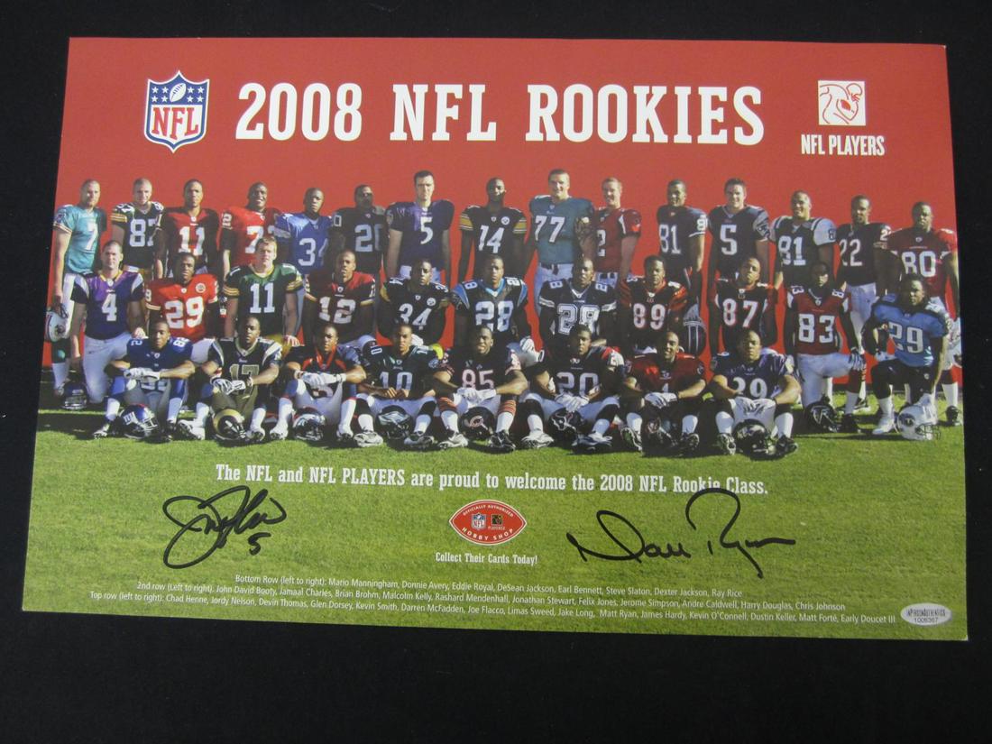 MATT RYAN JOE FLACCO SIGNED POSTER: AUTHENTIC MATT RYAN AND JOE FLACCO AUTOGRAPHED 2008 NFL ROOKIES MINI POSTER THIS IS A WONDERFUL AUTOGRAPH. THIS ITEM HAS BEEN PROFESSIONALLY AUTHENTICATED & COMES WITH A COA. PLEASE DETERMINE CONDITIO