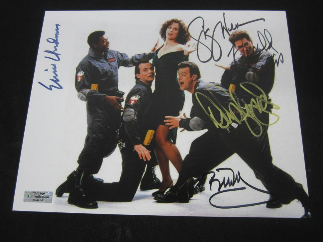 GHOST BUSTERS SIGNED 8X10 PHOTO COA: AUTHENTIC GHOST BUSTERS CAST AUTOGRAPHED 8X10 PHOTO BILL MURRAY, ERNIE HUDSON, HAROLD REMIS, DAN AYKROYD, SIGOURNEY WEAVER THIS IS A WONDERFUL AUTOGRAPH. THIS ITEM HAS BEEN PROFESSIONALLY AUTHENTICATE