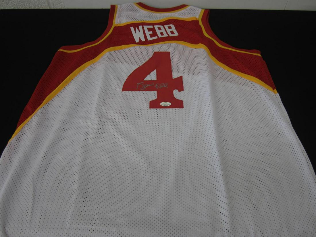 SPUD WEBB SIGNED JERSEY W/ COA: AUTHENTIC SPUD WEBB AUTOGRAPHED JERSEY THIS IS A WONDERFUL AUTOGRAPH. THIS ITEM HAS BEEN PROFESSIONALLY AUTHENTICATED & COMES WITH A COA. PLEASE DETERMINE CONDITION FROM PHOTO(S). SAVE US AS A SELLER 