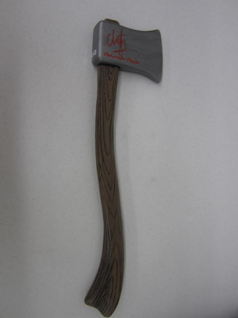 CHRISTIAN BALE SIGNED TOY AXE W/COA: CHRISTIAN BALE SIGNED TOY AXE WITH HERITAGE COA