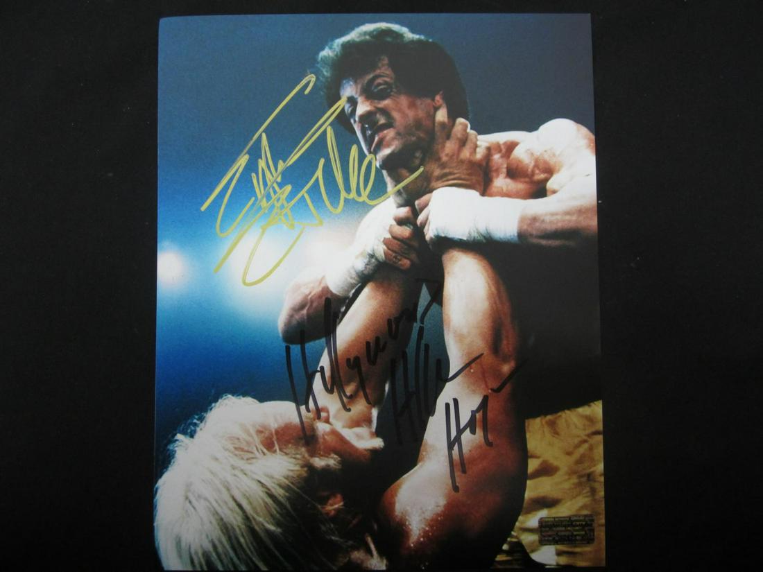 STALLONE/HOGAN SIGNED 8X10 PHOTO W/COA (1 of 2)
