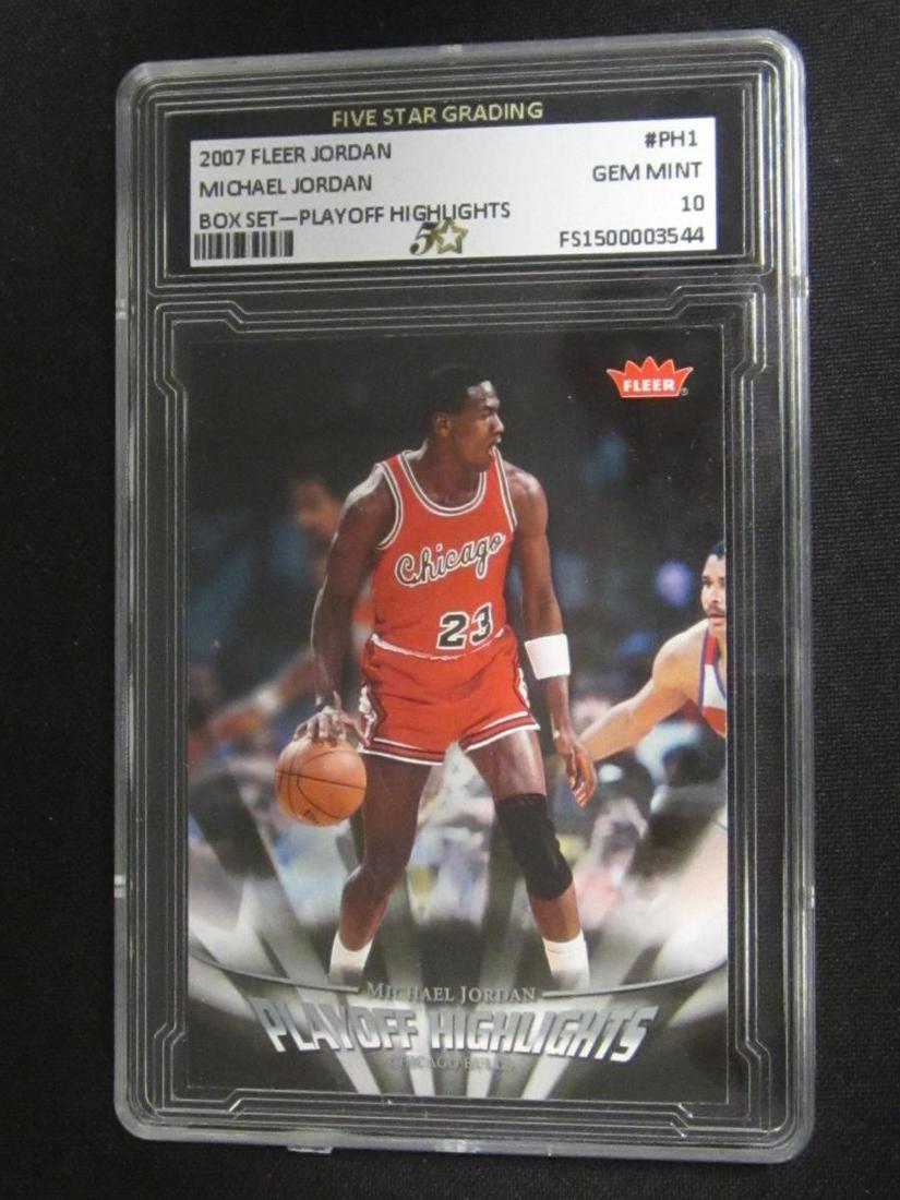 2007 FLEER JORDAN MICHAEL JORDAN BOX SET PLAYOFF HIGHLIGHTS GEM MINT 10 FIVE STAR GRADING (1 of 1)