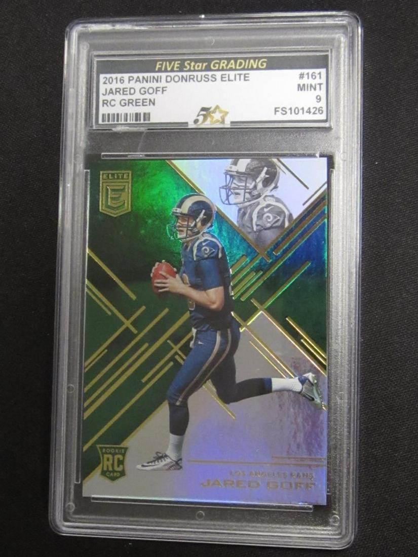 2016 DONRUSS ELITE JARED GOFF RC GREEN MINT 9 FIVE STAR GRADING (1 of 1)