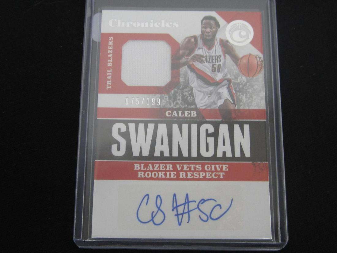 2017-18 CHRONICLES SIGNATURE CALEB SWANIGAN RC: 2017-18 CHRONICLES SIGNATURE SWATCH /199 CALEB SWANIGAN RC TRAIL BLAZERS