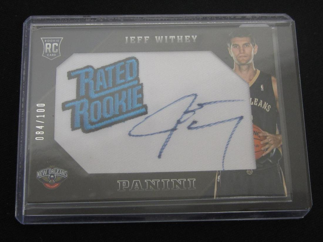 2013-14 PANINI RATED ROOKIE AUTO JEFF WITHEY (1 of 1)