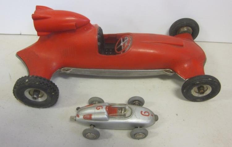 Cox Thimble car with Schuco Porsche: Both in good condition