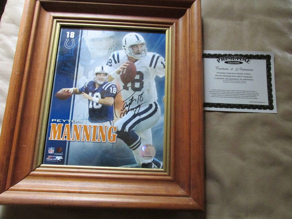 Framed Peyton Manning Autographed Photo COA (1 of 1)