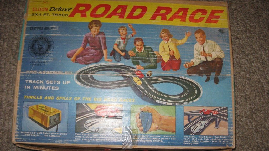Vintage Eldon Deluxe Race slot car set, with rare