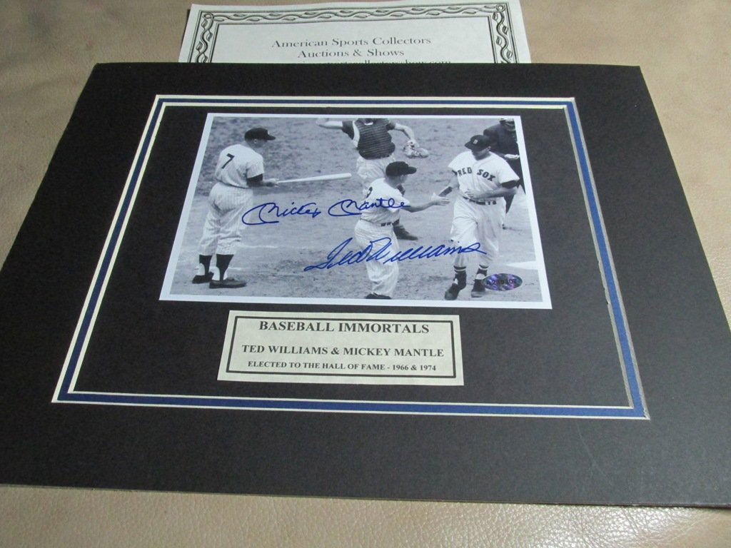 Mickey Mantle and Ted Williams Autographed Photo Matted (1 of 1)