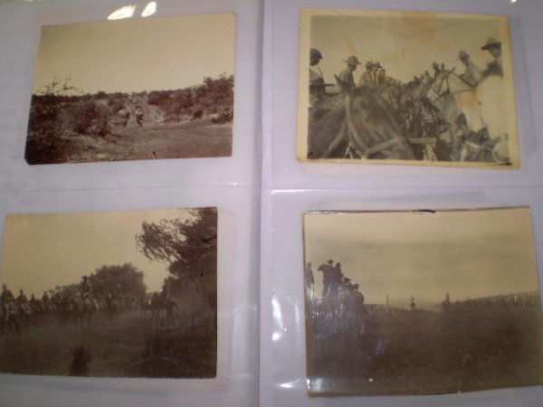 Boer War, WW1 & WWII Photographs,: Boer War, WW1 & WWII Photographs, Enclosed in modern folder taken by Isaac McClelland, his Father and Uncle. Enclosed newspaper clippings; one of father leaving for Boer War from Ireland, one of Uncle