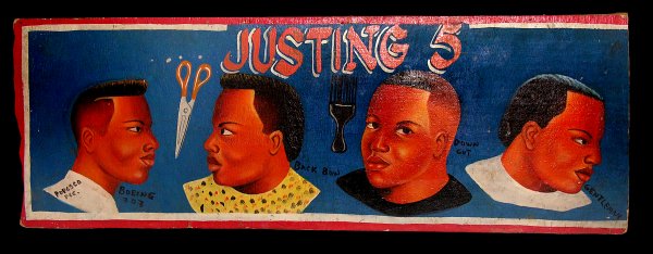 Barbershop Placard 'Justing 5'