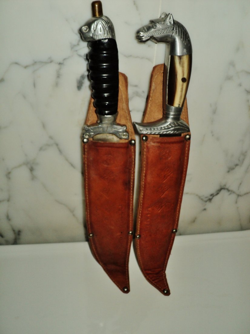 Bowie Hunting Custom Engraved Knives Oaxaca Leather (1 of 9)