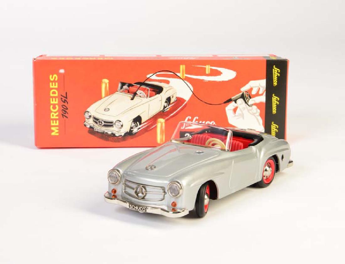 Schuco, Mercedes 190 SL (2095 Neuproduktion): Schuco, Mercedes 190 SL (2095 new production), tin, cw ok, box C 1, C 1
