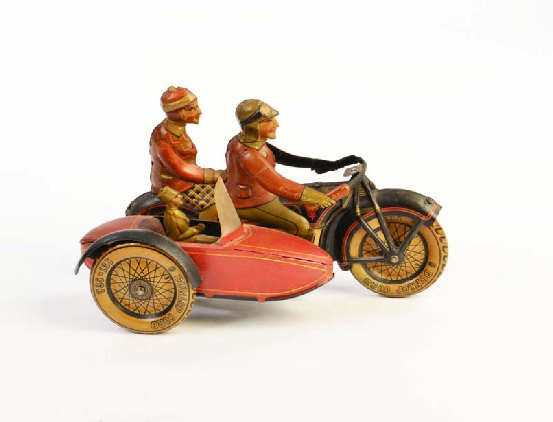 TIPPCO TCO-59 MOTORCYKEL med SIDOVAGN, Made in U.S.ZONE GERMANY, grön