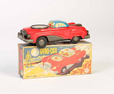 Kanto Toys, Space Gyro Car: Kanto Toys, Space Gyro Car, Japan, tin, function ok, min. paint d., chrome faded, box C 2+, C 2