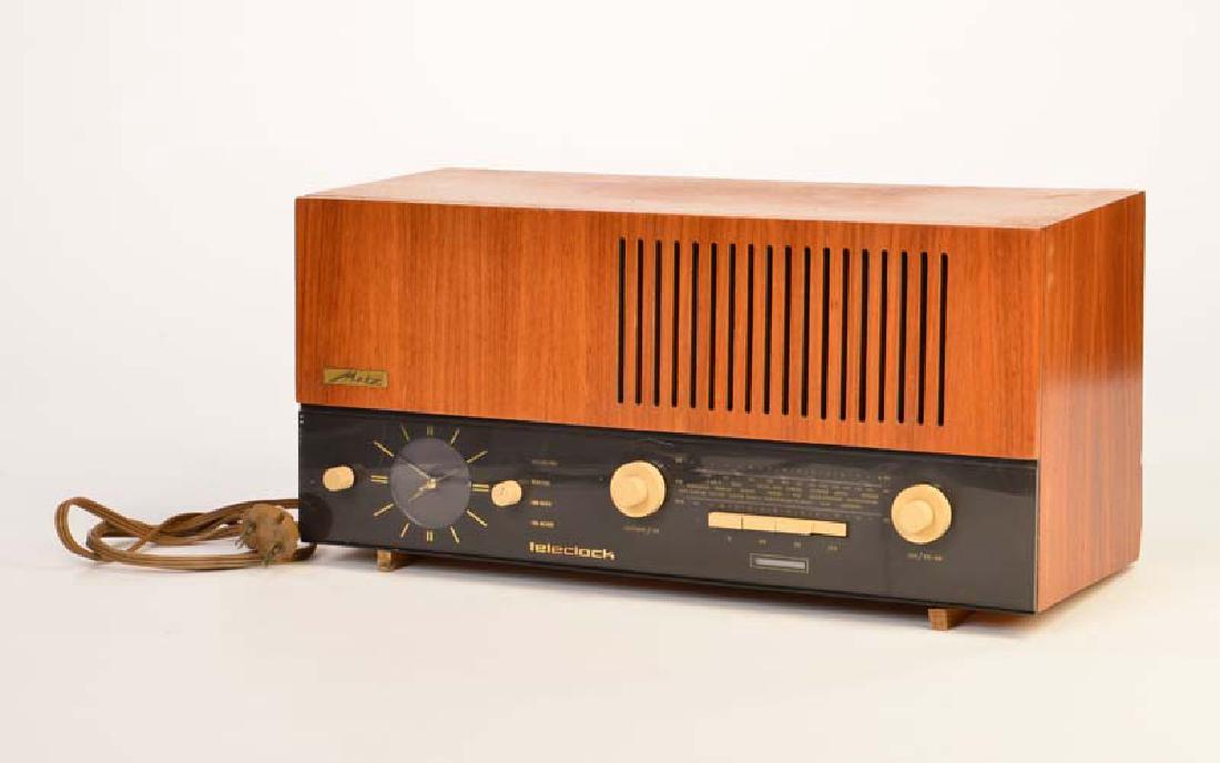 Metz, Radio "Teleclock": Metz, Radio "Teleclock", W.-Germany, 45x22 cm, Funktion ok, leichter Waserschaden oben, Z 2