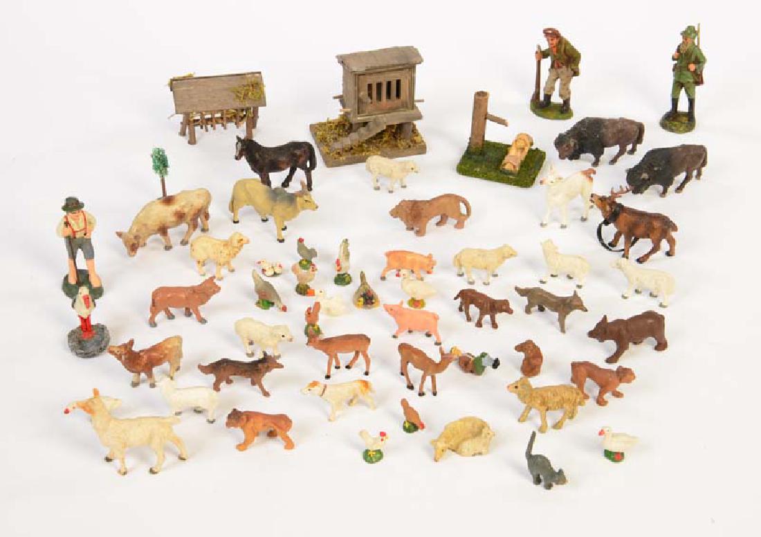 Grosses Konvolut 3 Figuren, Tiere + Huehnerstall (1 of 1)