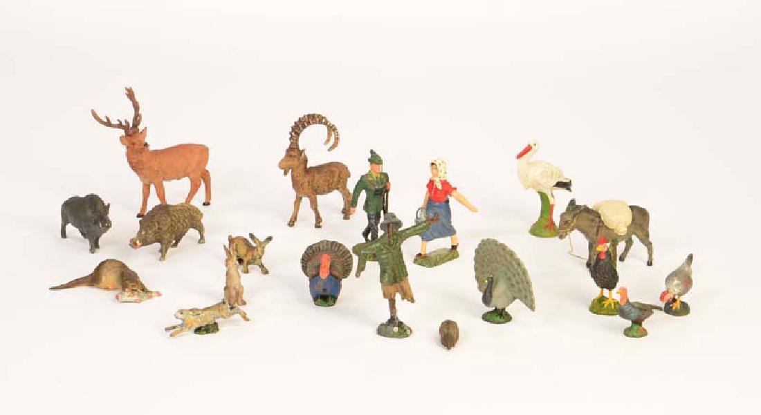 Lineol + Elastolin, 16 heimische Tiere, Vogelscheuche, (1 of 1)