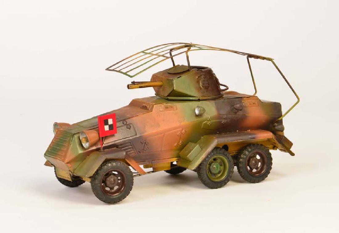 Lineol, Funkwagen: Lineol, Funkwagen, Germany VK, 27 cm, Blech, UW ok, min. LM, min. ausgebessert, Z 2