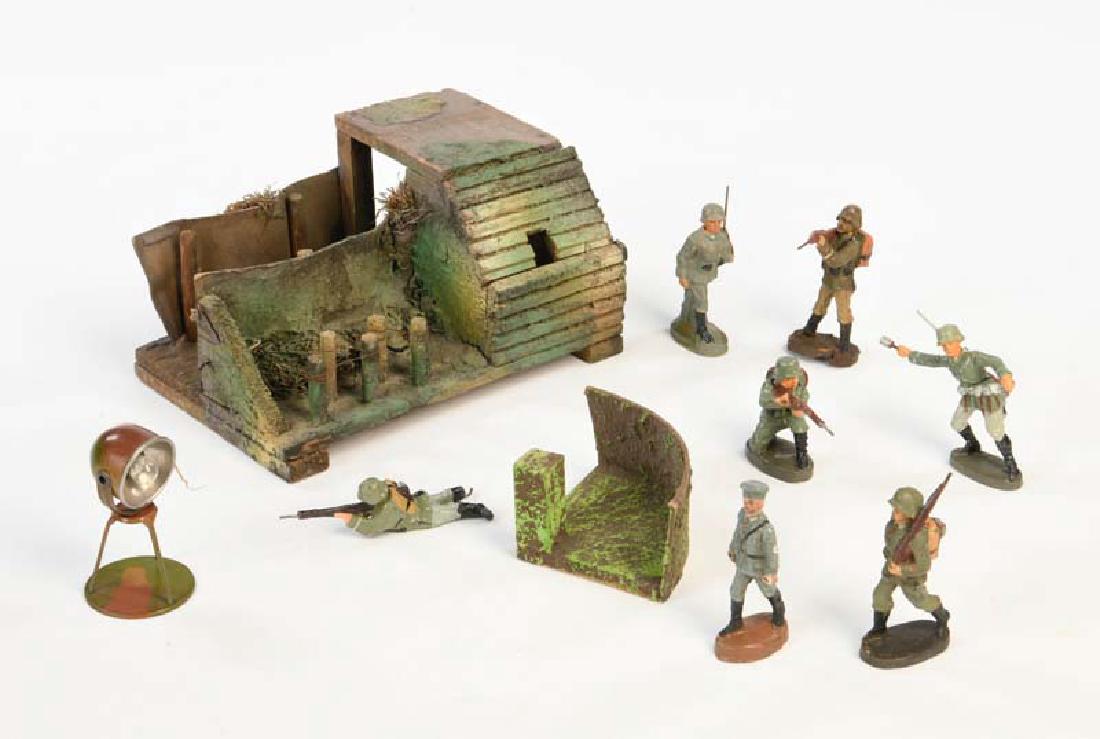 Elastolin, Konvolut Soldaten, Stellung + Eckteil (1 of 1)