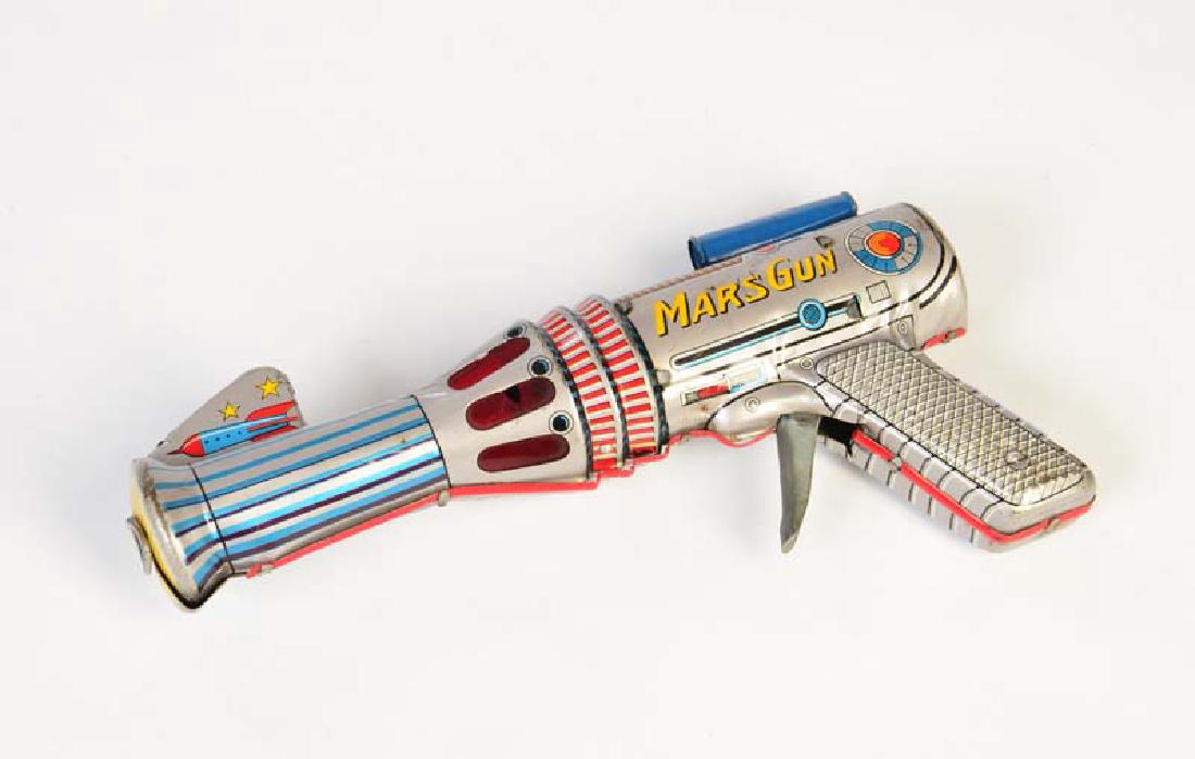 Daiya, Space Pistol "Mars Gun": Daiya, Space Pistol "Mars Gun", Japan, 24 cm, Blech, Funktion ok, LM, Z 2