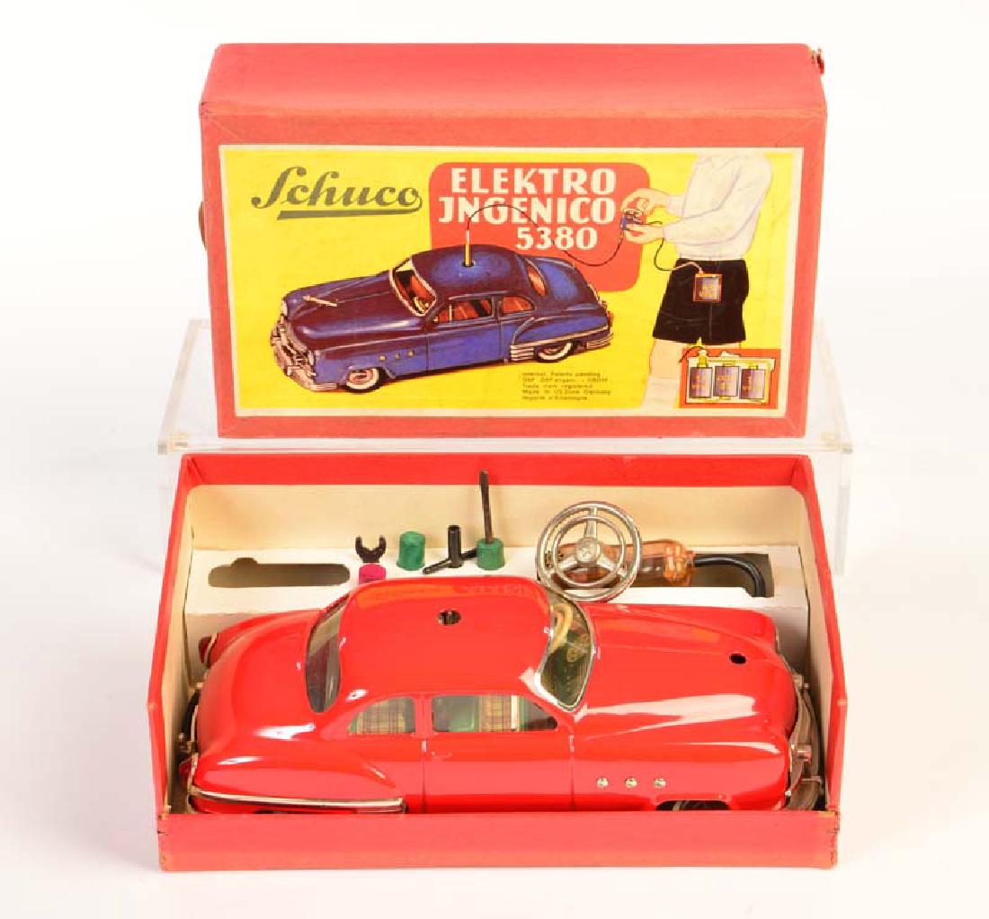 Schuco, Elektro Ingenico 5380: Schuco, Elektro Ingenico 5380, US Z. Germany, 21 cm, Blech, min. LM, Okt Z 2, mit Zubehoer, Lagerschaeden an den Reifen, Z 1-2