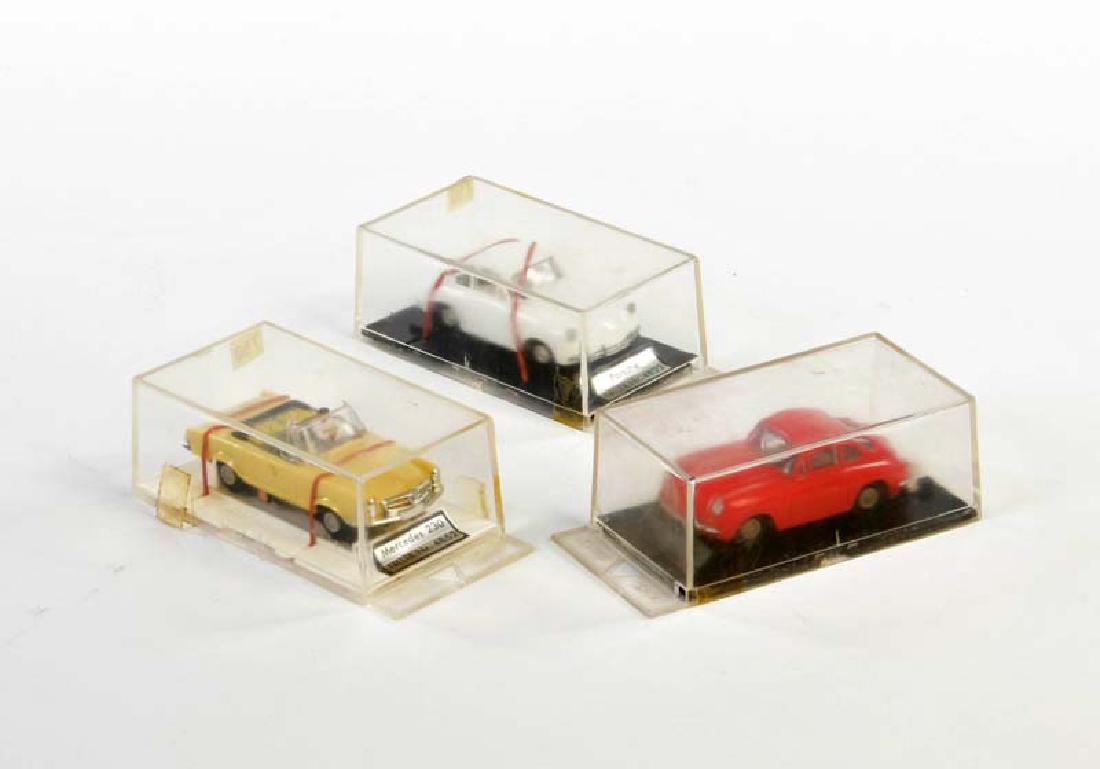 Faller, 2x Porsche + 1 Mercedes fuer AMS Bahn (1 of 1)