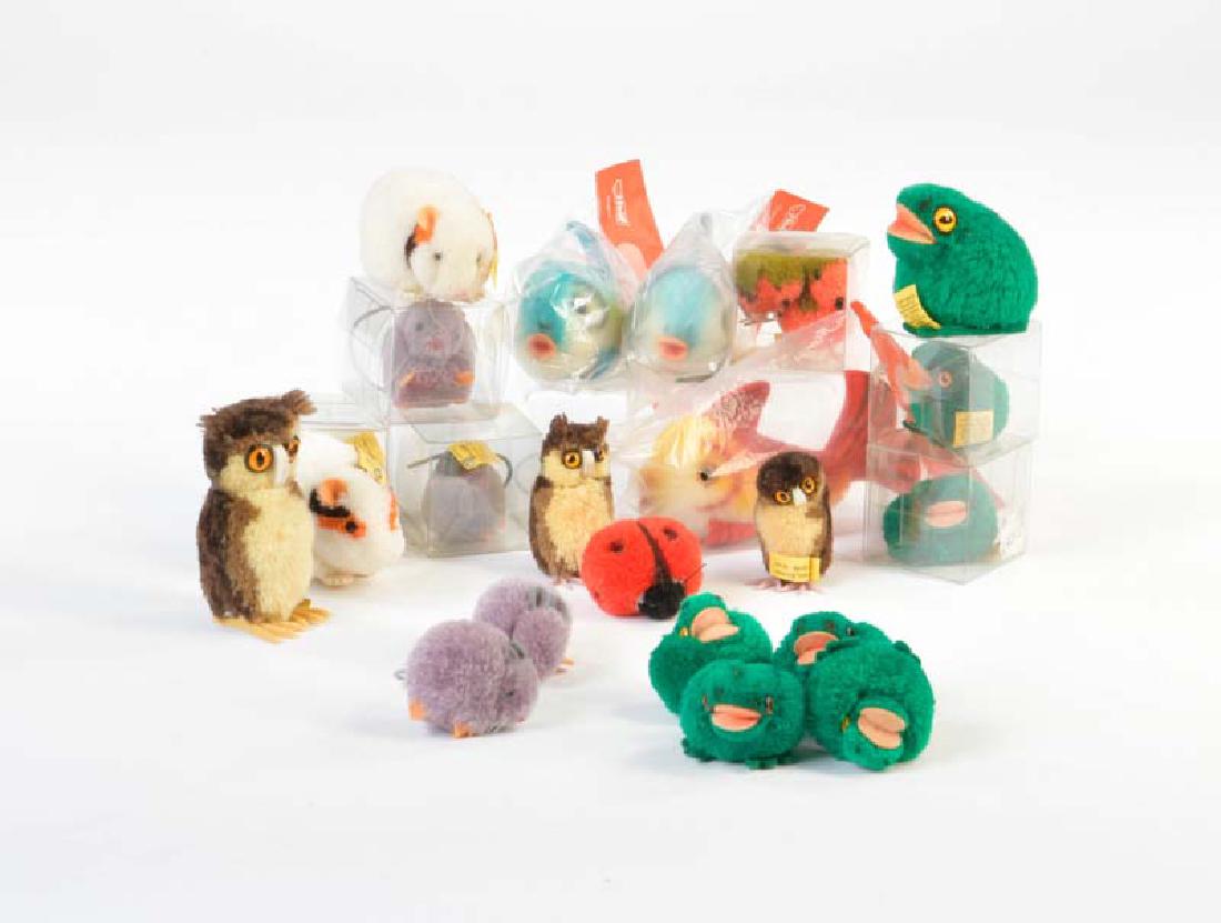 Steiff, Wollminiaturen + 3x Flossi: Steiff, Wool Miniatures + 3x Flossi, W.-Germany, mostly as new