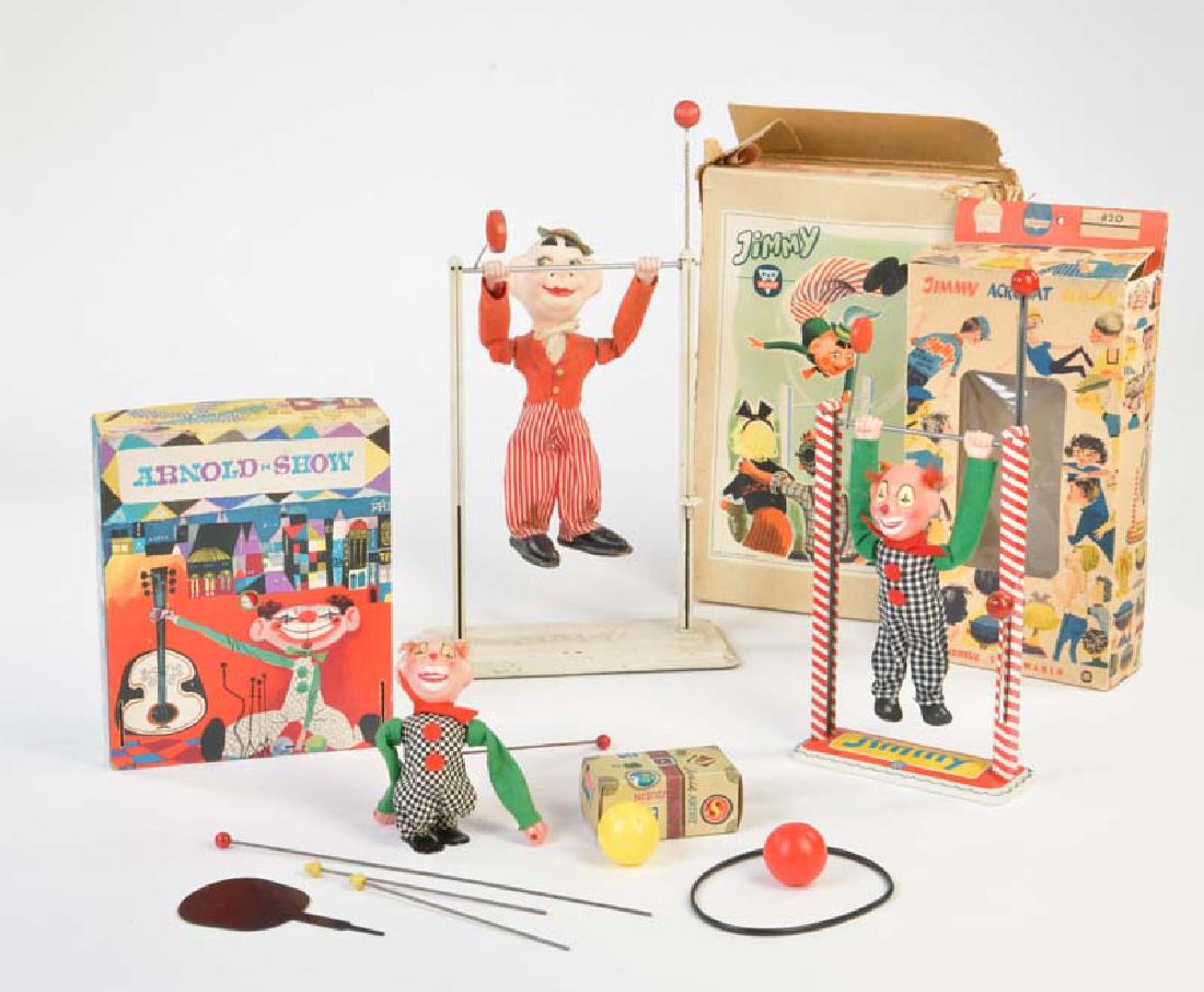 Arnold, 3x Clown Akrobato: Arnold, 3x Clown Akrobato, W.-Germany, tin a.o., function ok, good condition