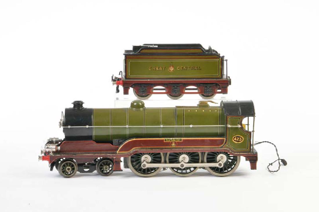Bing fuer Basset-Lowke, Dampflok "Sir Sam Fey": Bing for Basset-Lowke, Steam Loco "Sir Sam Fey", gauge 1, min. paint d., paint part. refinished, otherwise very good condition